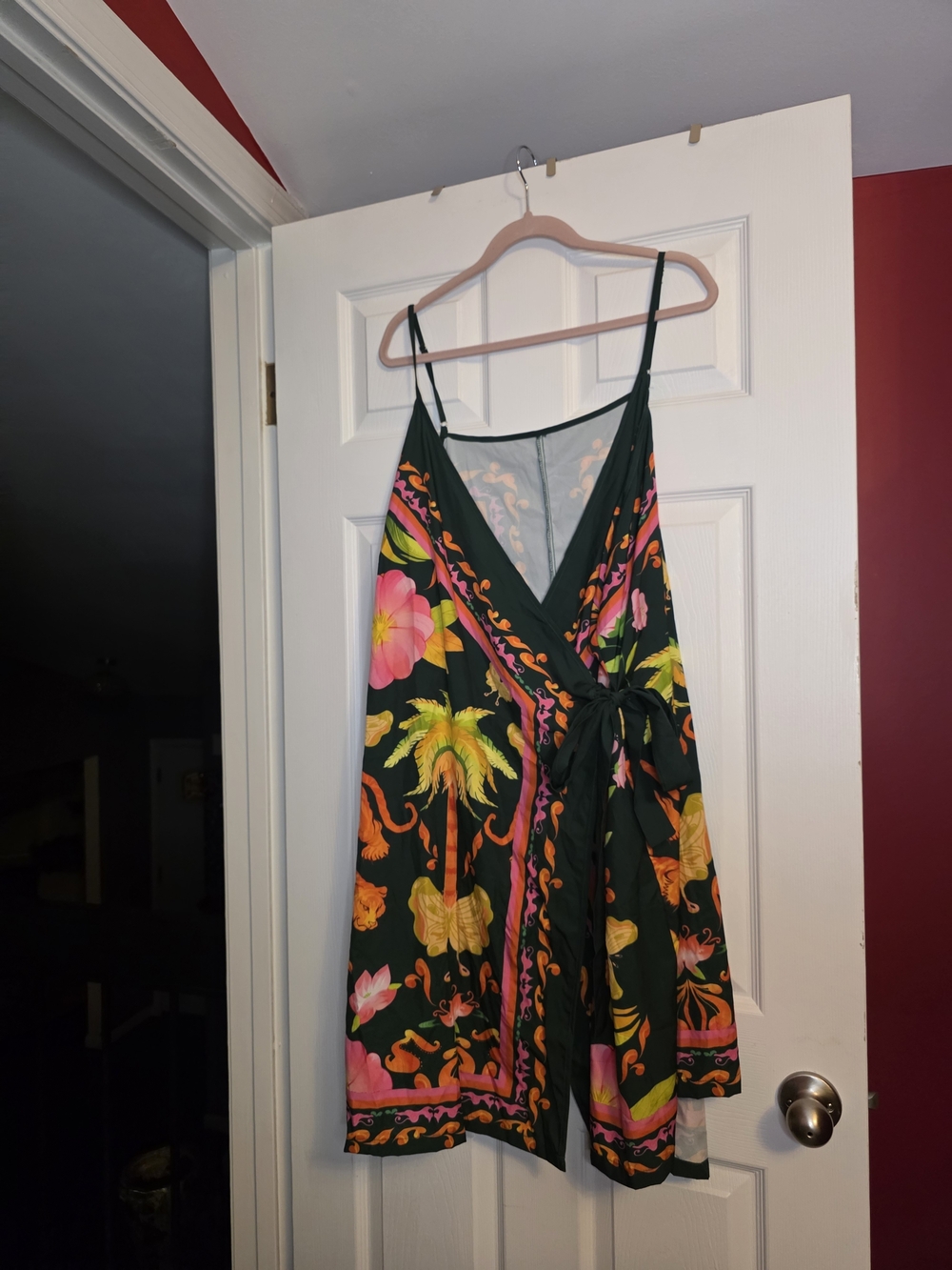 SHEIN Curve Multicolor Printed Dress — Green, Pink & Yellow Accents